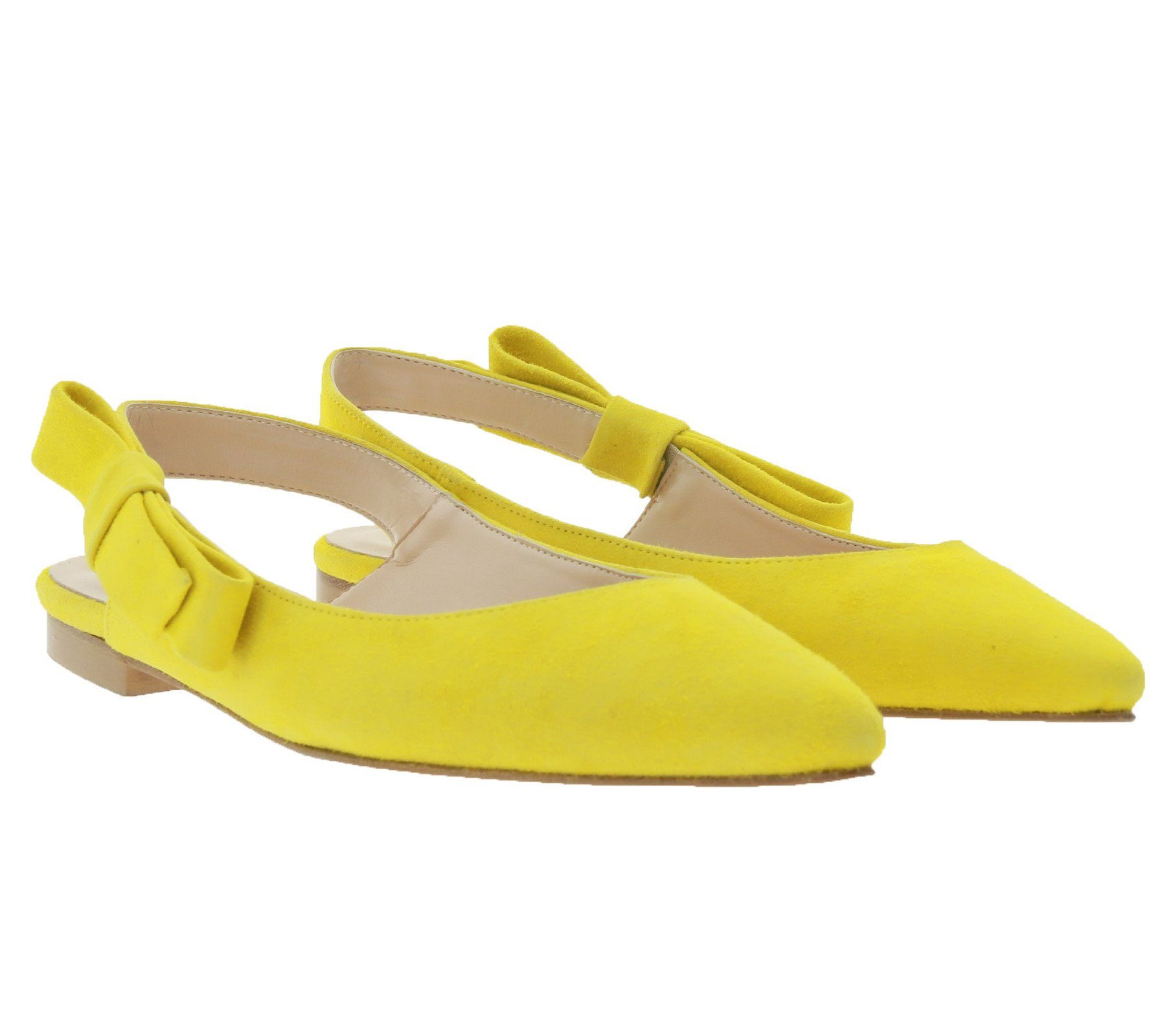 BiancaDi »Bianca Di Sling-Pumps komfortable Damen Veloursleder Absatz-Schuhe  Made in Italy Slipper Gelb« Slingpumps online kaufen | OTTO