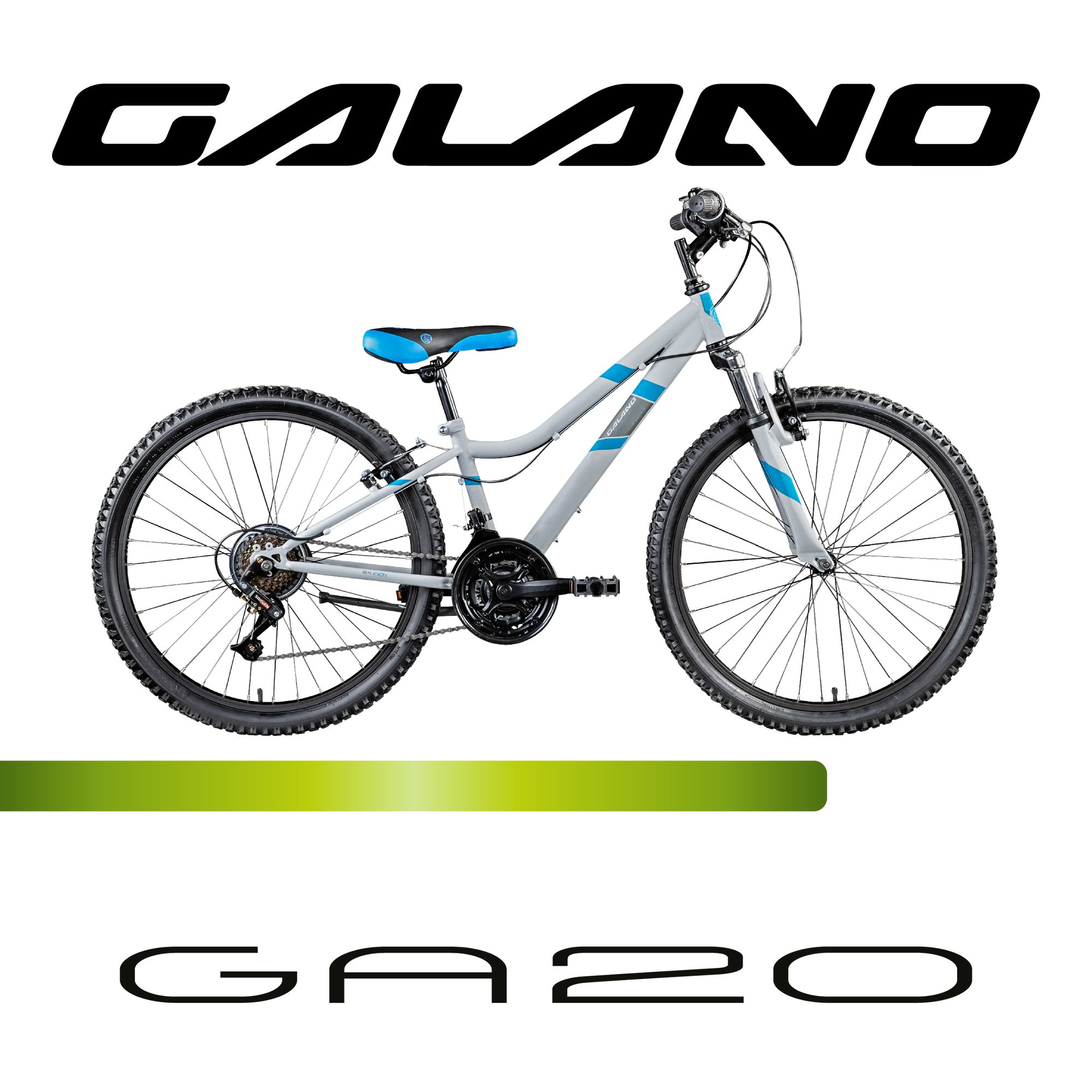 Galano Mountainbike GA20, 21 Gang Saiguan, Kettenschaltung, Jugendfahrrad 24 Zoll Mountainbike 130-145cm 21 Gänge Kinder