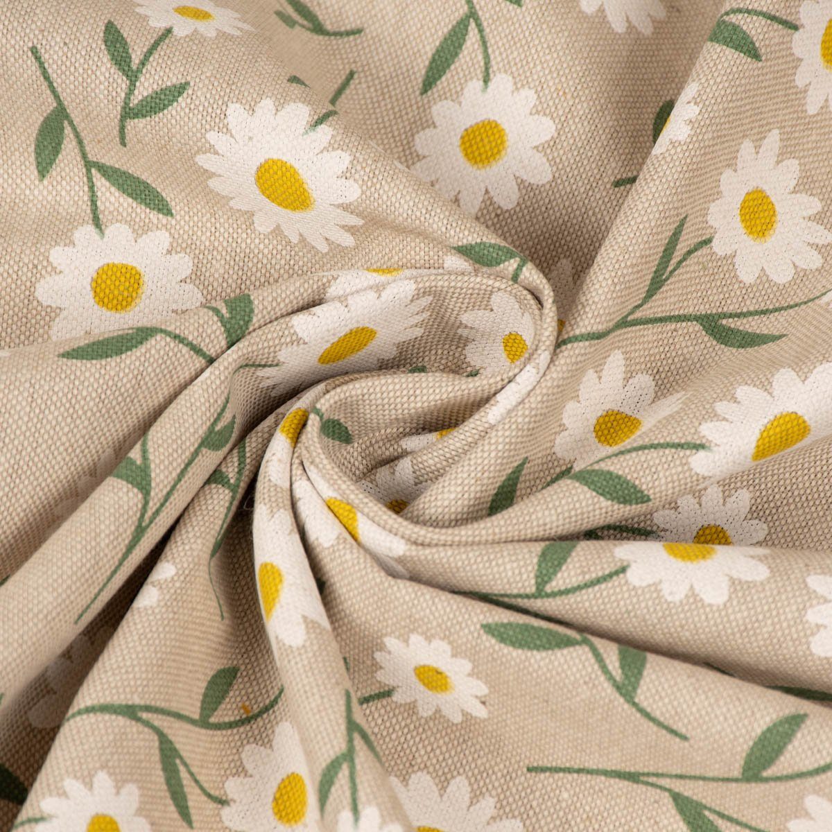 SCHÖNER LEBEN. Tischdecke SCHÖNER LEBEN. Tischdecke Gänseblümchen hellblau oder natur weiß, handmade