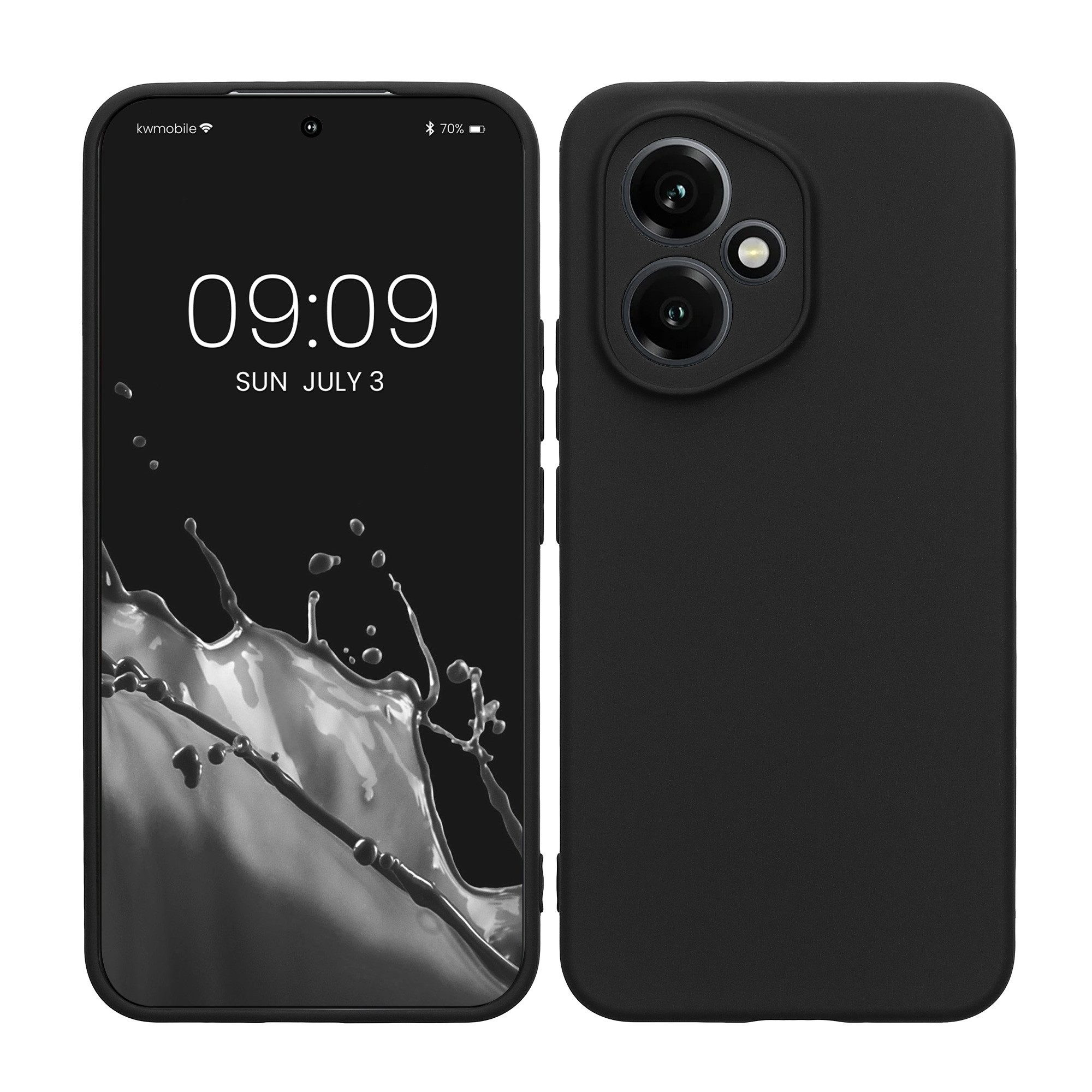 kwmobile Smartphone-Hülle Hülle für HONOR 400, Backcover Silikon - Soft Handyhülle - Handy Case in Schwarz matt