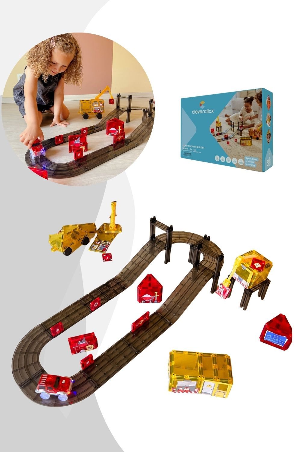 Cleverclixx Spielcenter Cleverclixx Construction Builder Pack Intense 48 pieces