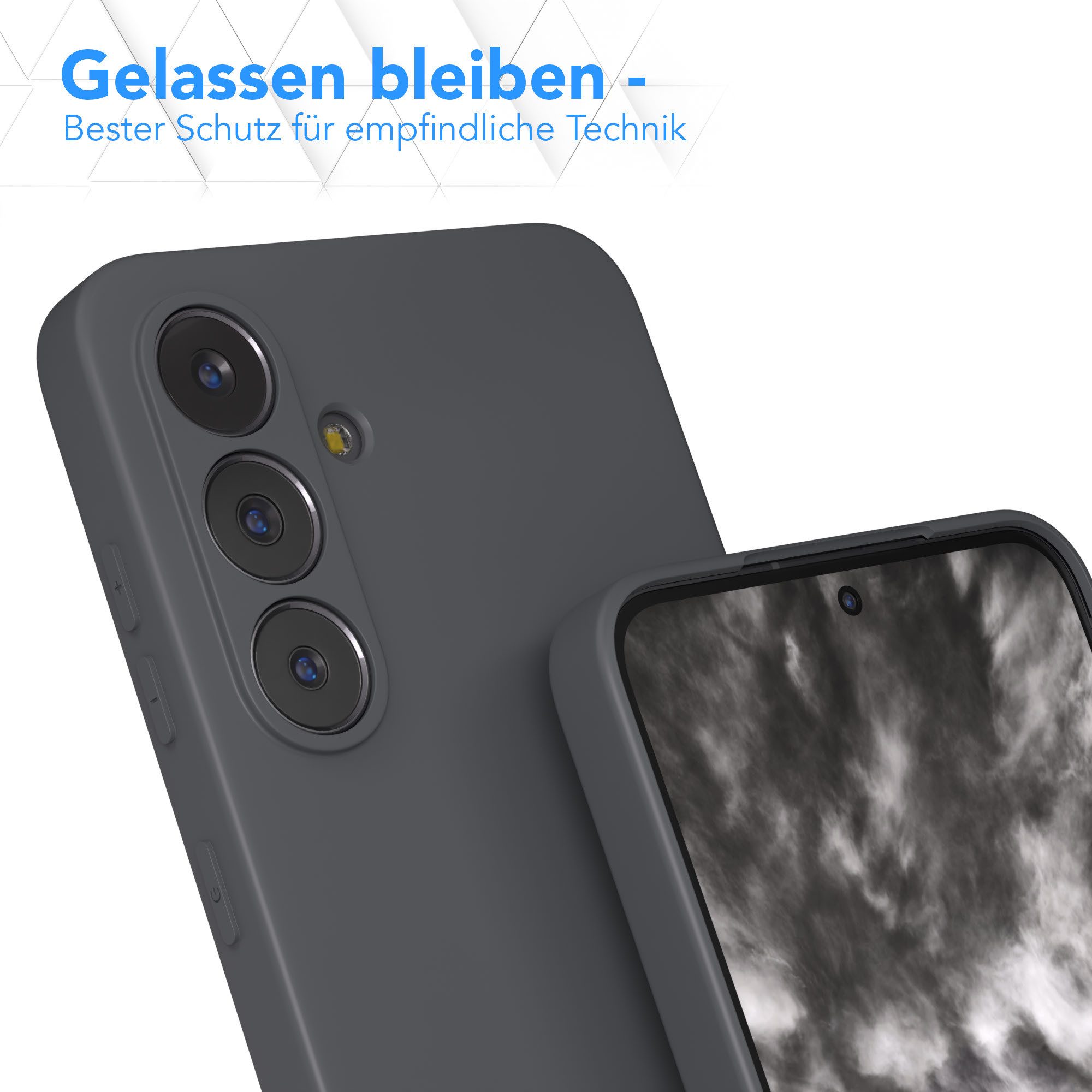EAZY CASE Handyhülle für Samsung Galaxy S25 FE Hülle Silikon 6,7 Zoll, Hülle mit Kameraschutz Handycase Soft Smart Slimcover matt Dunkelgrau – Bild 4 von 5