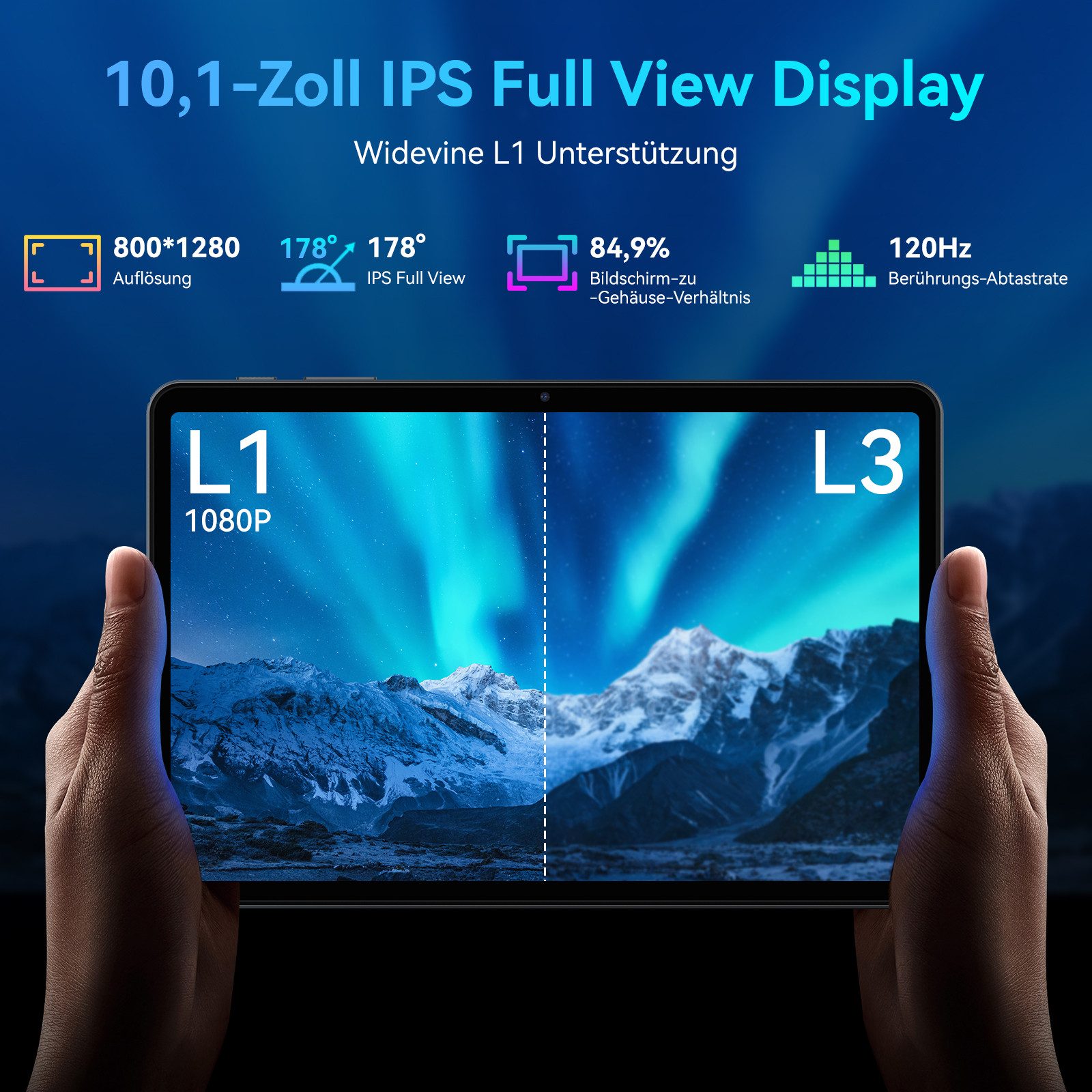 Zenva T8 10,1" (18+128) Android 16 6000 mAh incl. Tastatur, Maus, Stift Tablet (10.5", 128 GB, 5G wifi, Android 16, Gemini AI, PC-Modus)