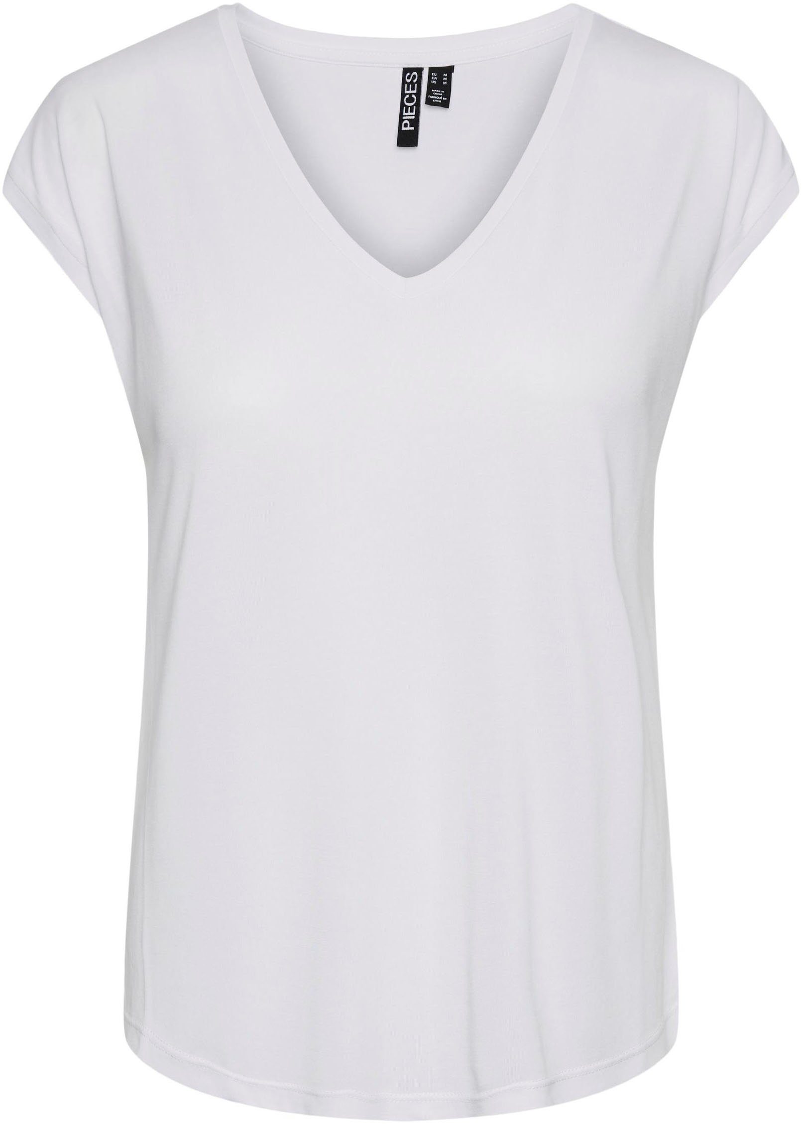 pieces Kurzarmshirt PCKAMALA TEE NOOS BC Bright White | V-Shirts