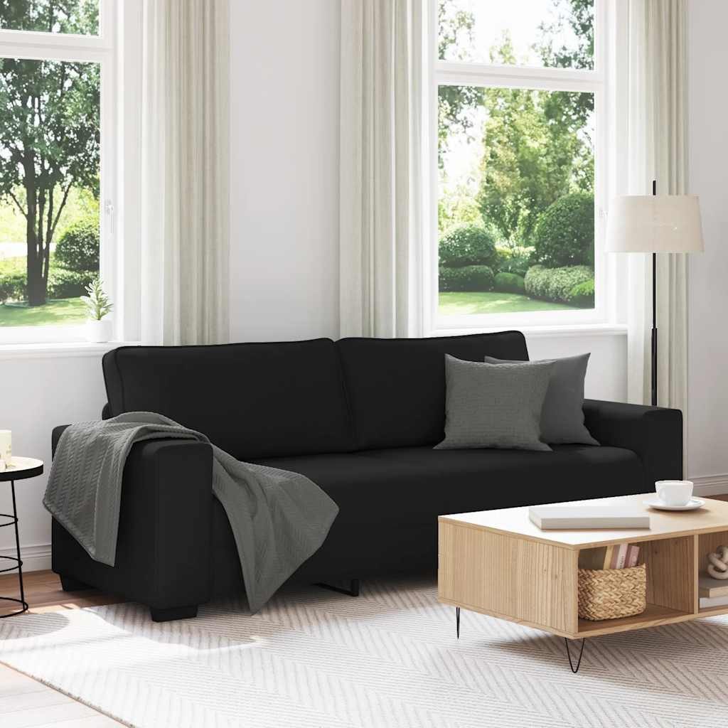 vidaXL Sofa 3-Sitzer-Sofa Schwarz 220x77x82 cm Stoff, 1 Teile