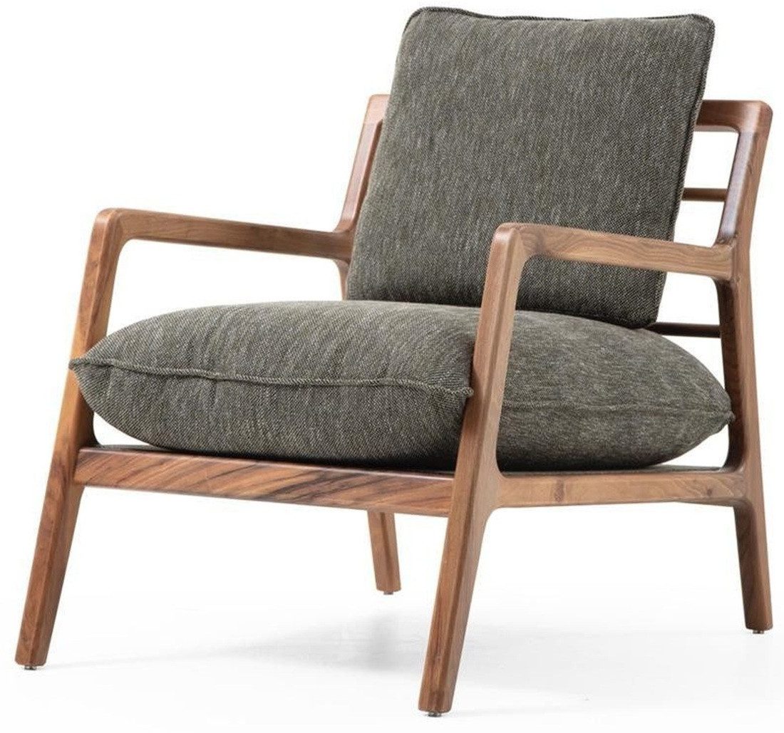 Gartensessel Ohrensessel Polster Grau Wohnzimmer 1-Sitzer Neu Modern