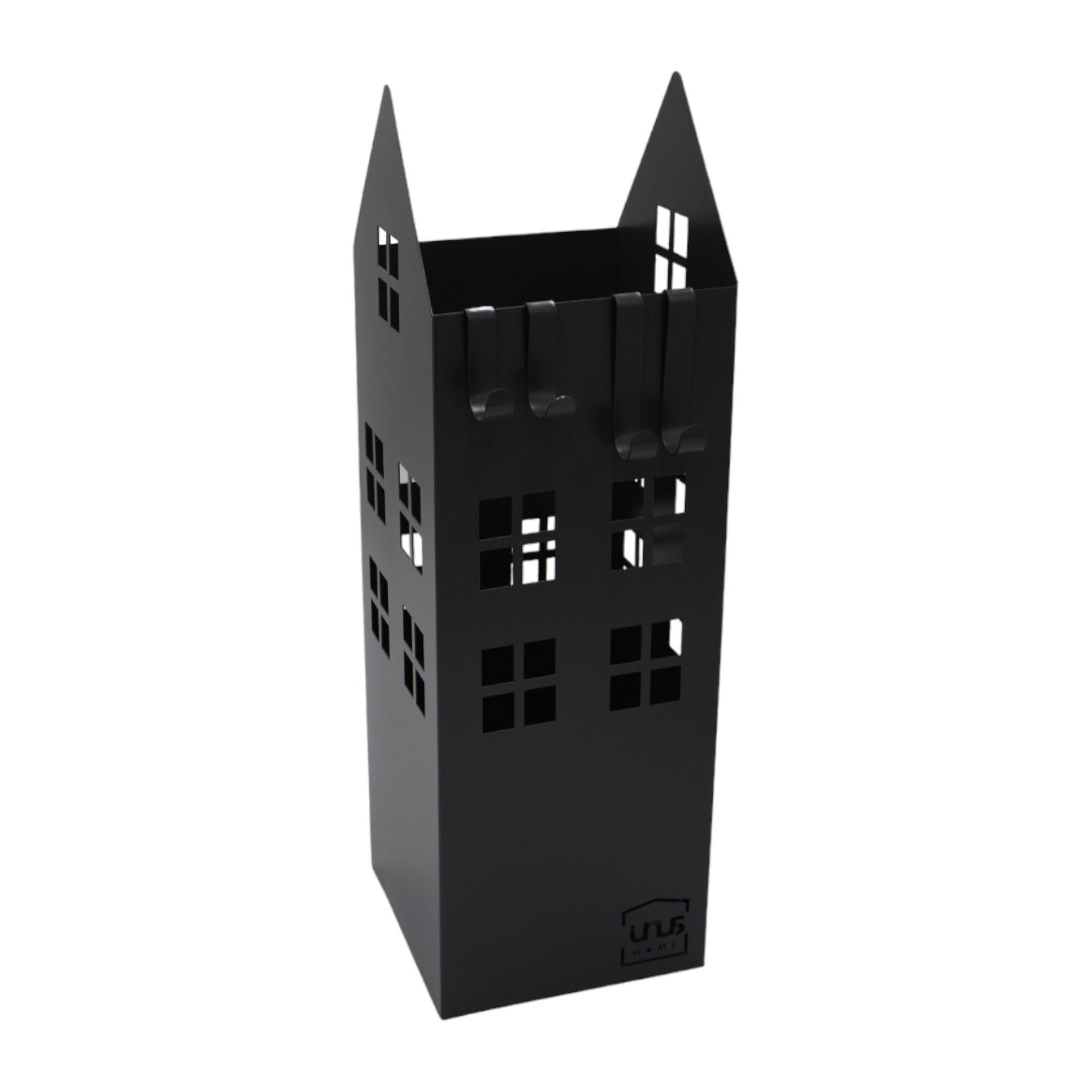 UNUS HOME Schirmständer mit Abtropfschale, Häuser-Dekor (49x16x16cm (HxBxB) günstig online kaufen