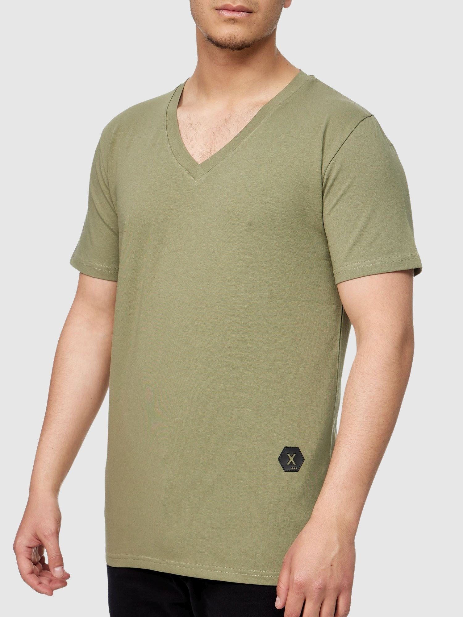 John Kayna T-Shirt 1-tlg) Shirt John für Grün (Shirt Polo Freizeit Tee, Kurzarmshirt Tshirt T Tee Männer Herren Polo Casual Poloshirt Kayna Fitness T-Shirt