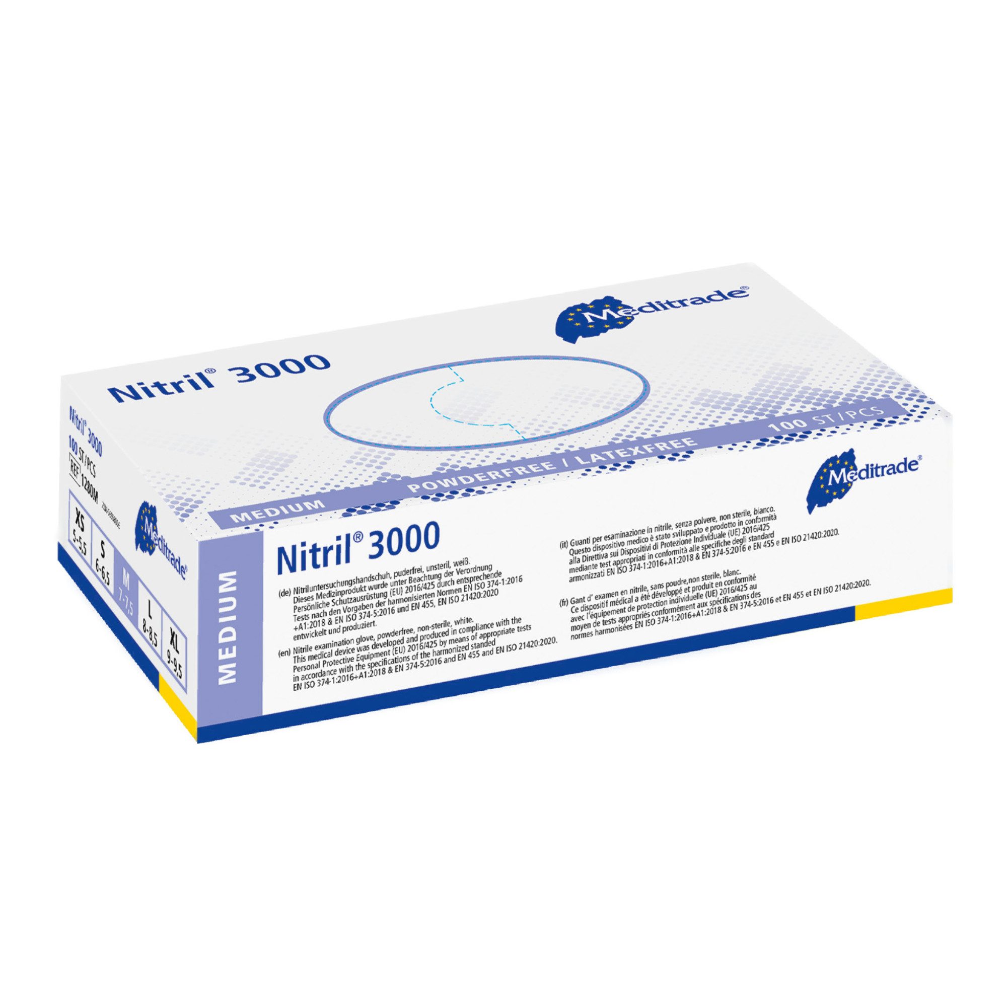 MediTrade Nitril-Handschuhe Meditrade - Einmalhandschuh Nitril® 3000 - weiß günstig online kaufen