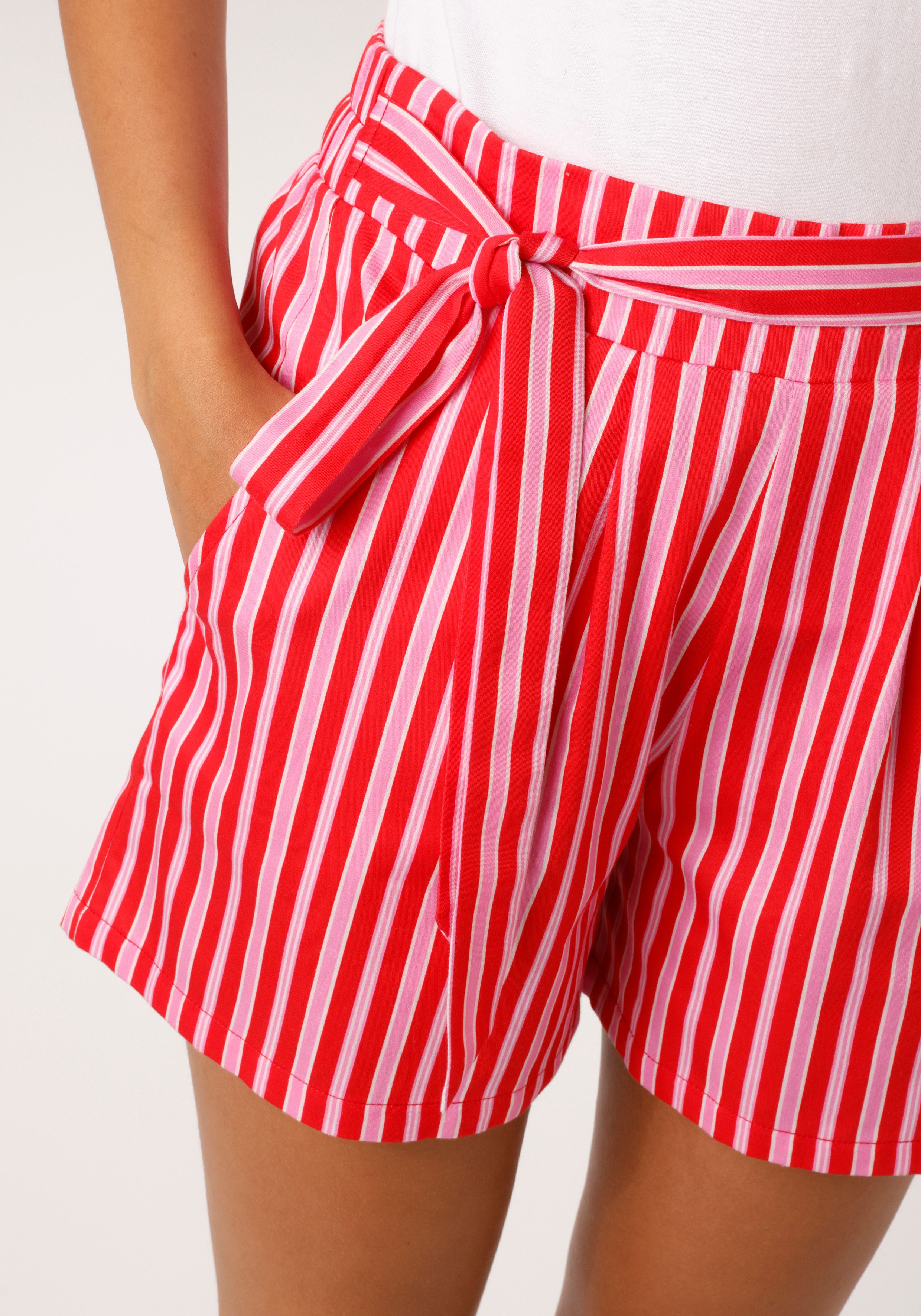 Aniston CASUAL Shorts im trendfarbenen Streifen-Dessin