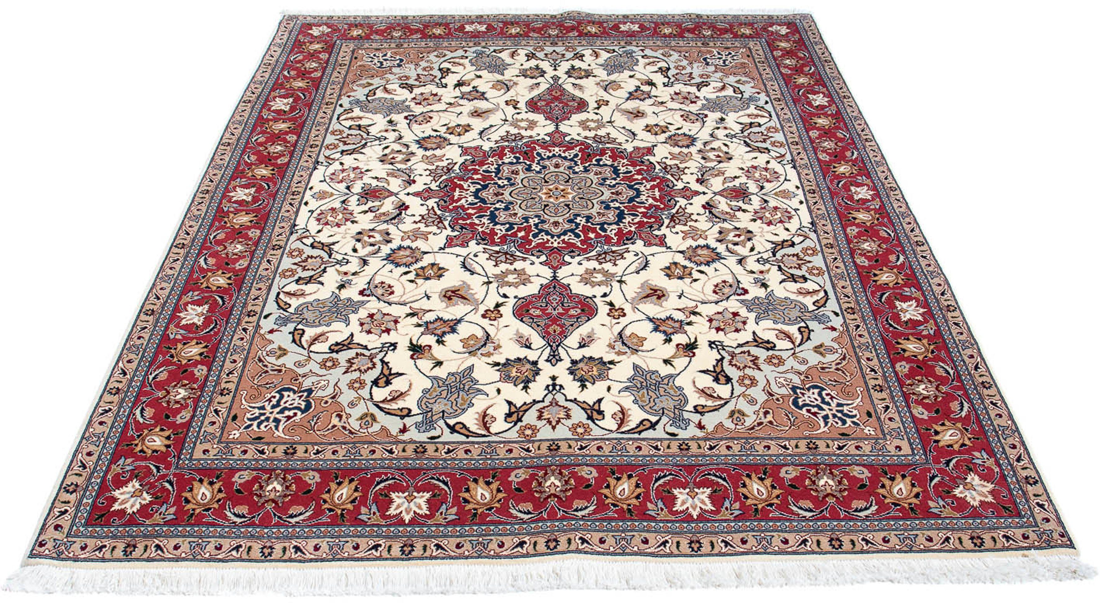 Orientteppich Perser - Täbriz x cm Wohnzimmer, Einzelstück Handgeknüpft, beige, - Royal morgenland, 152 - mit 7 Zertifikat 208 mm, - rechteckig, Höhe