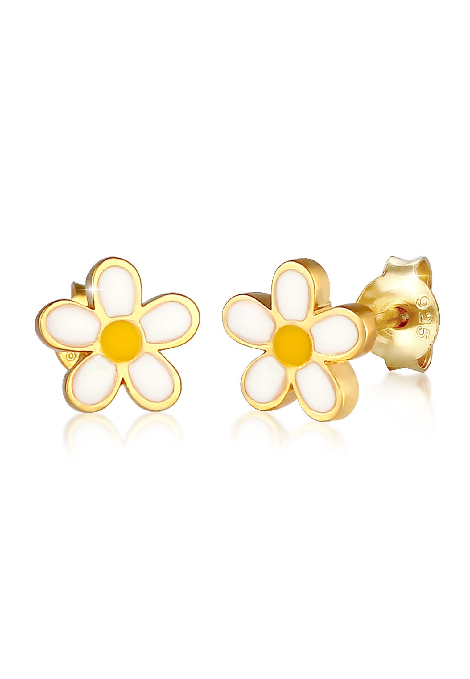 Elli Paar Серьги-гвоздики Kinder Blume Flower Emaille 925 Silber, Blume