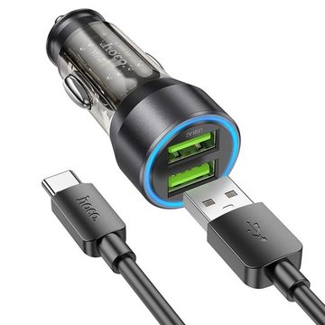 HOCO Autoladegerät 2 x USB QC3.0 18W + USB-Kabel auf Typ C NZ12 USB-Ladegerät