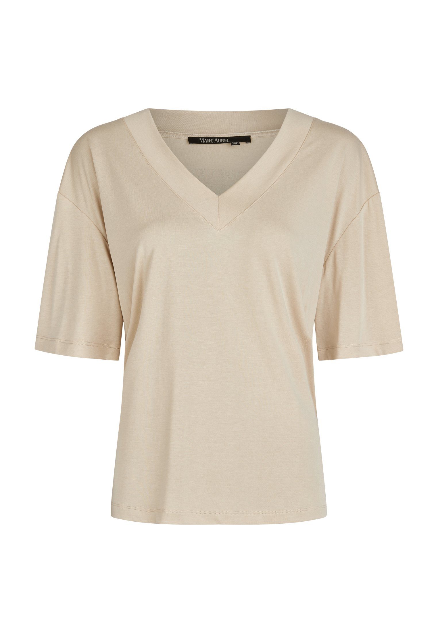 MARC AUREL T-Shirt beige großem mit V-Ausschnitt