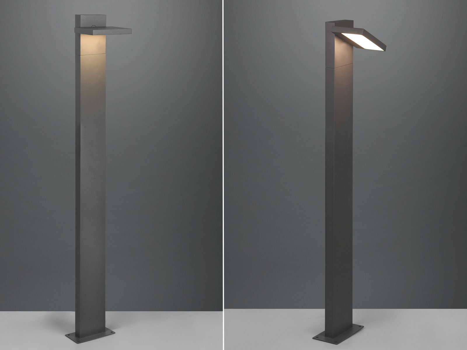 TRIO Leuchten LED Pollerleuchte, LED fest integriert, Warmweiß, 2er-Set Wegeleuchten Anthrazit 100cm, Garten-Wegbeleuchtung beleuchten