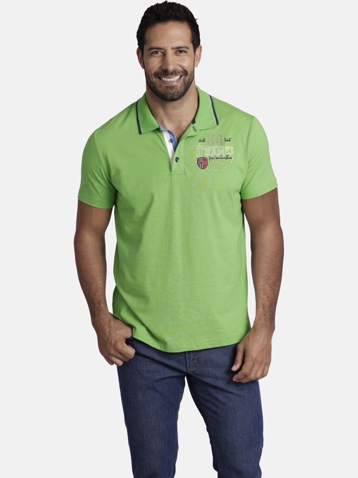 Jan Vanderstorm Poloshirt DANKFRIED im Comfort Fit mit Print