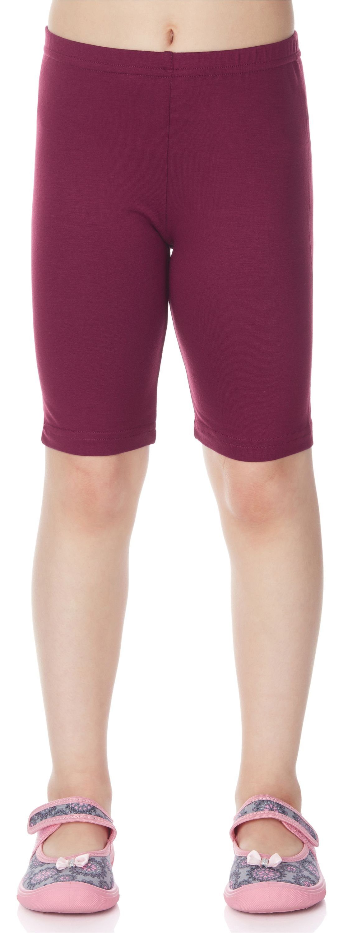 Kurze Weinrot aus (1-tlg) Mädchen Leggings MS10-132 Bund Style elastischer Merry Viskose Leggings