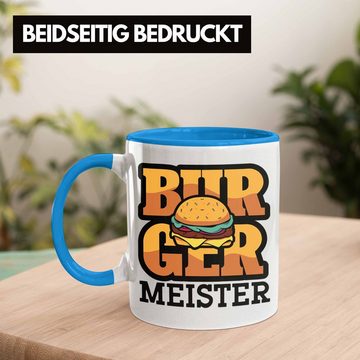 Trendation Tasse Burger Meister Tasse Geschenk Spruch Grillen Sommer Burger Liebhaber G