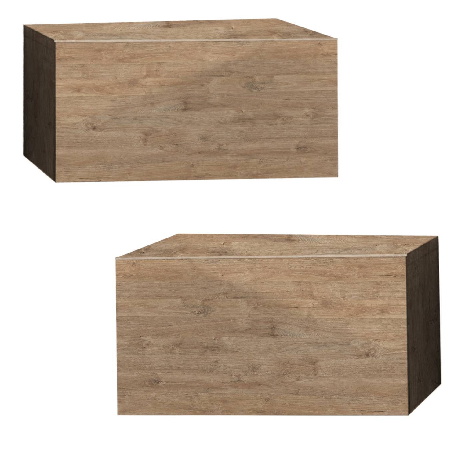 BMG Möbel Nachtschrank Faro 1 (Nachtkonsole) griffloses Design, wandhängend mit Schublade