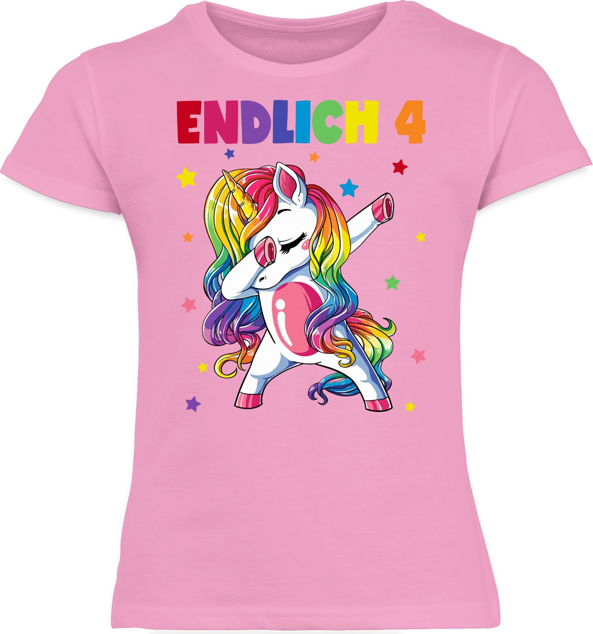 T-Shirt Endlich 4 Jahre - Vier Jahre Dabbing Einhorn