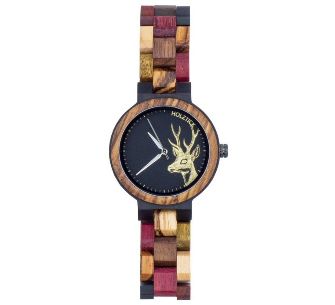 Holztick Bavaria Quarzuhr Edelweiss EDELWEISS, schönes Farbspiel aus Sandel günstig online kaufen