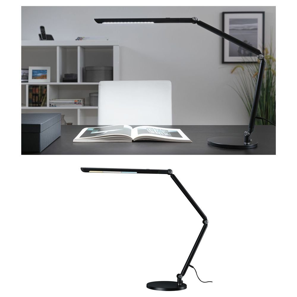Paulmann LED Tischleuchte Flexbar LED fest keine verbaut, LED, 10,6W Ja, Schwarz Nachttischlampe, Tischleuchte Tischleuchte, Angabe, 700lm, enthalten: in Tischlampe warmweiss, Leuchtmittel