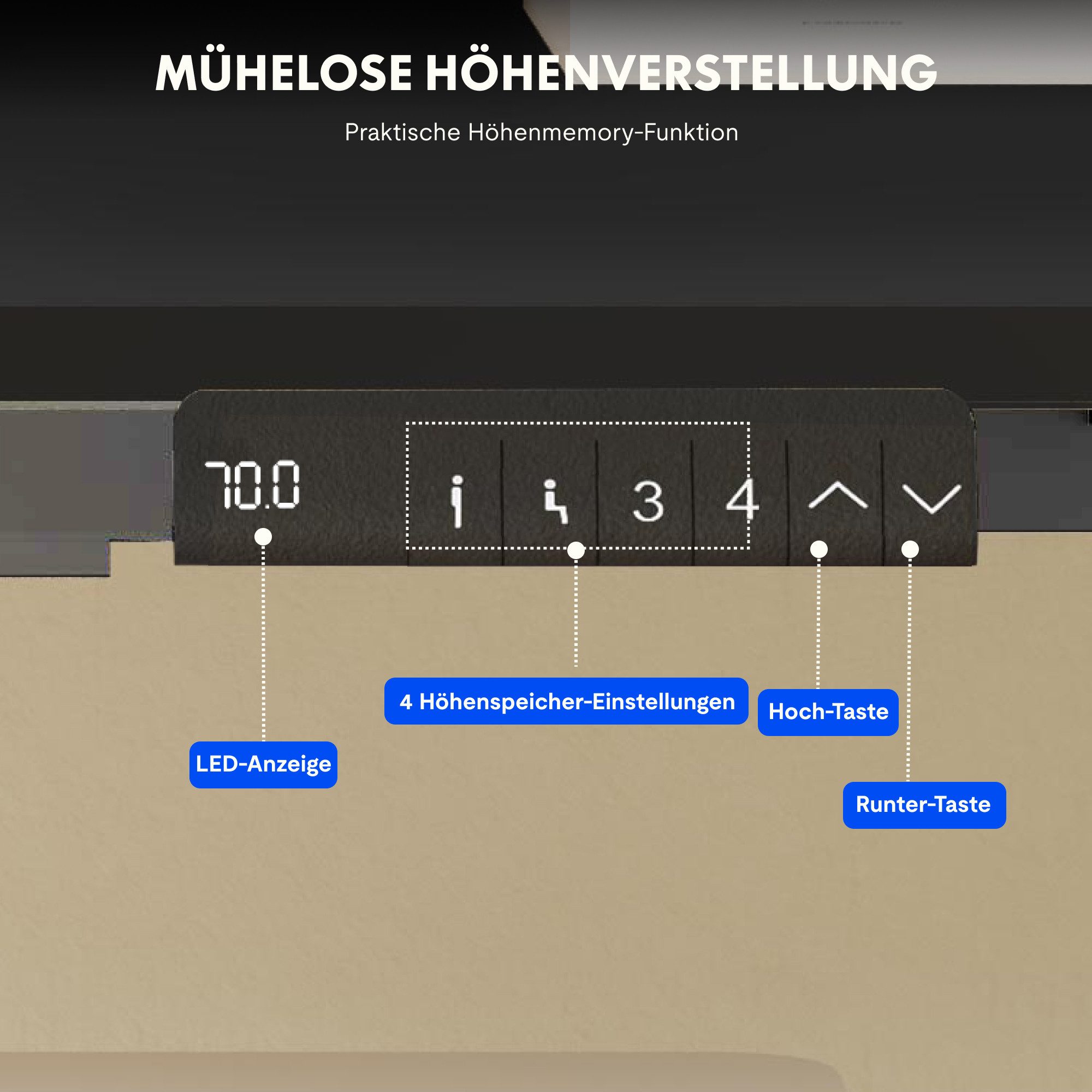 FLEXISPOT Schreibtisch Elektrisch höhenverstellbares Tischgestell (Dual-Mot günstig online kaufen