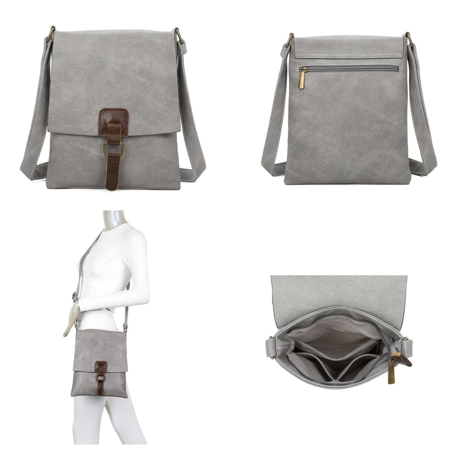 ITALYSHOP24 Schultertasche Damen Tasche Shopper Messenger CrossOver Tablet, günstig online kaufen