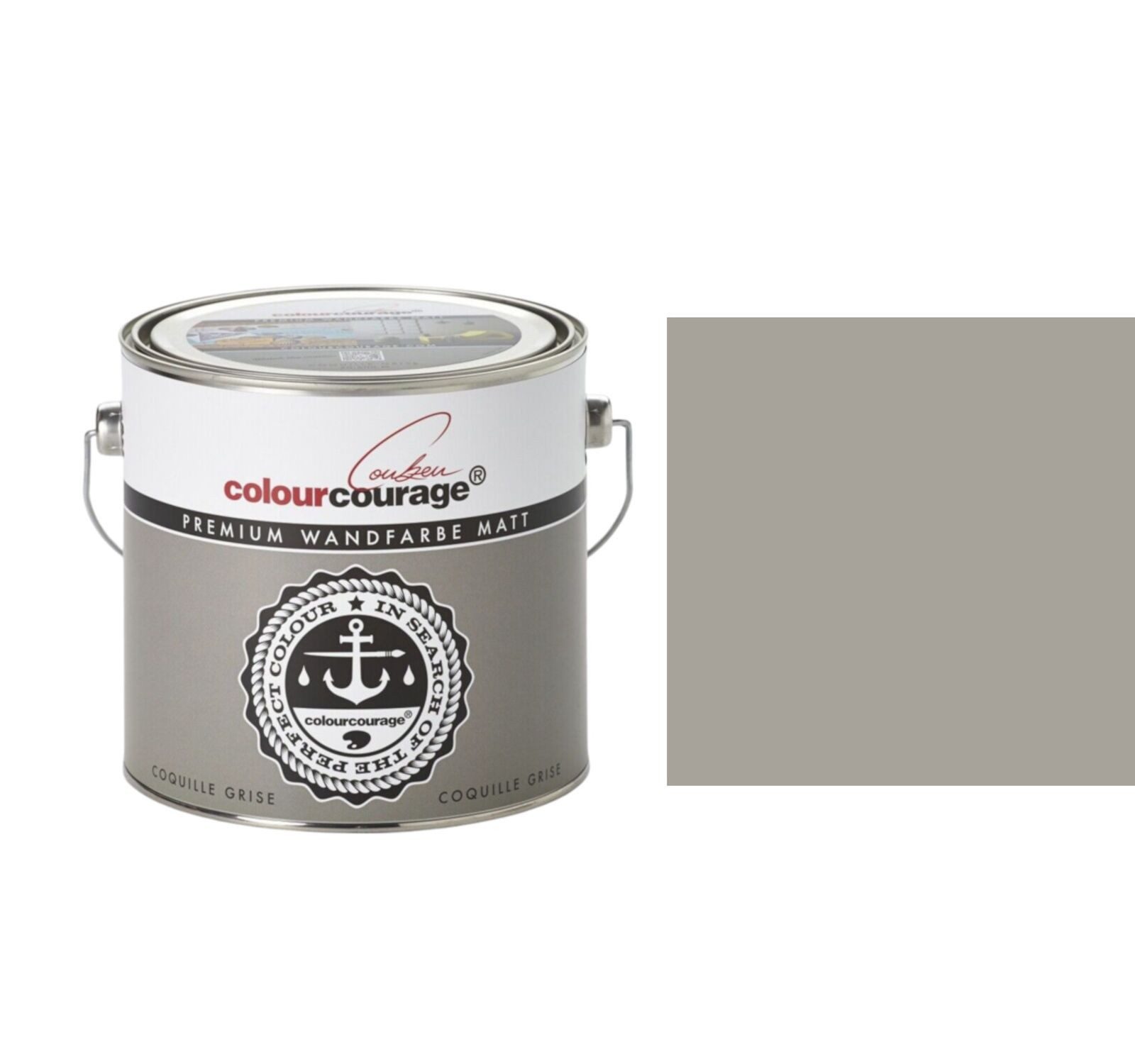 colourcourage Vollton- und Abtönfarbe ColourCourage 2,5 Liter Premium Wandfarbe Innenfarbe Raumfarbe Farbe