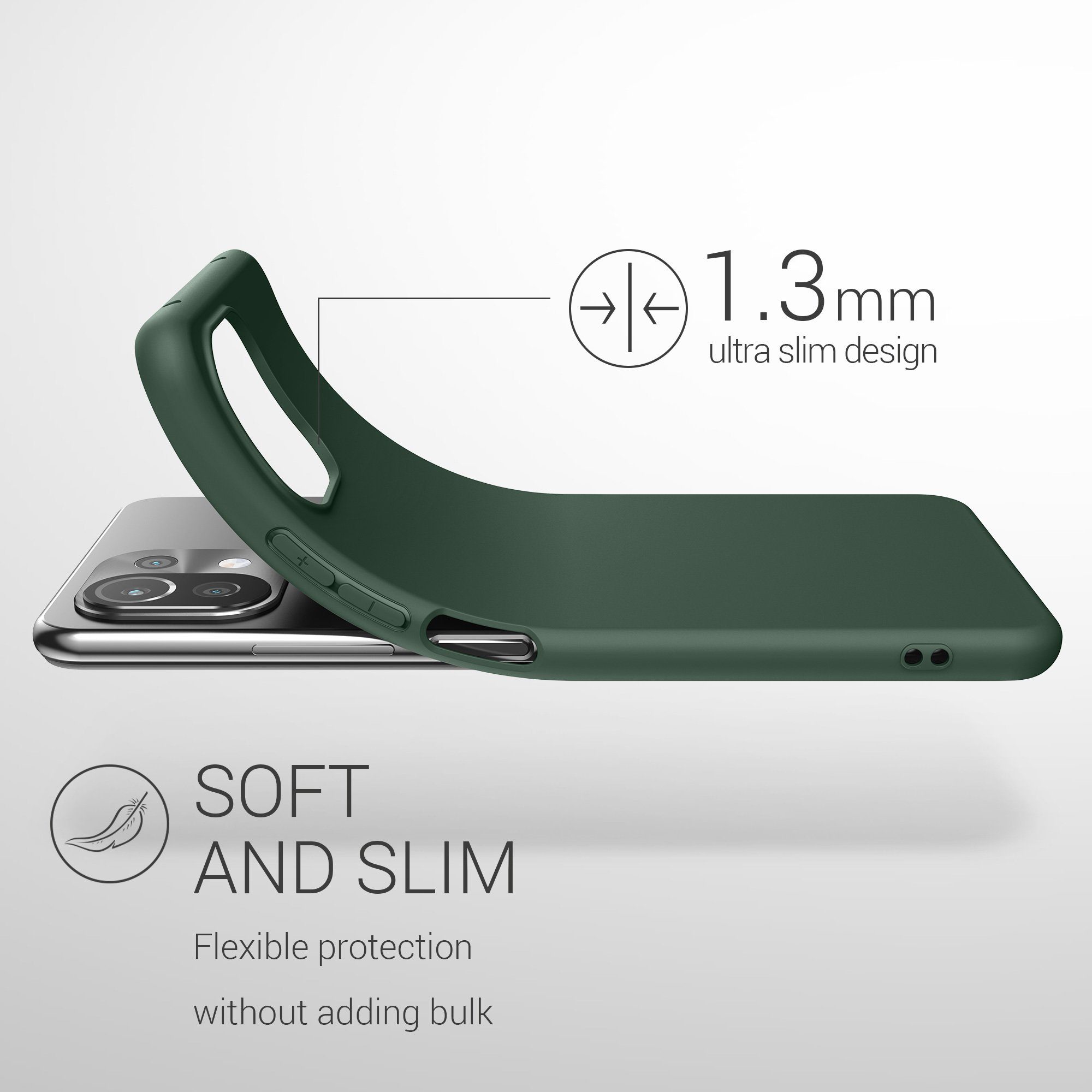 kwmobile Handyhülle Hülle für Xiaomi 11 Lite (5G) NE / Mi 11 Lite (5G), Hülle Silikon - Soft Handyhülle - Handy Case Cover