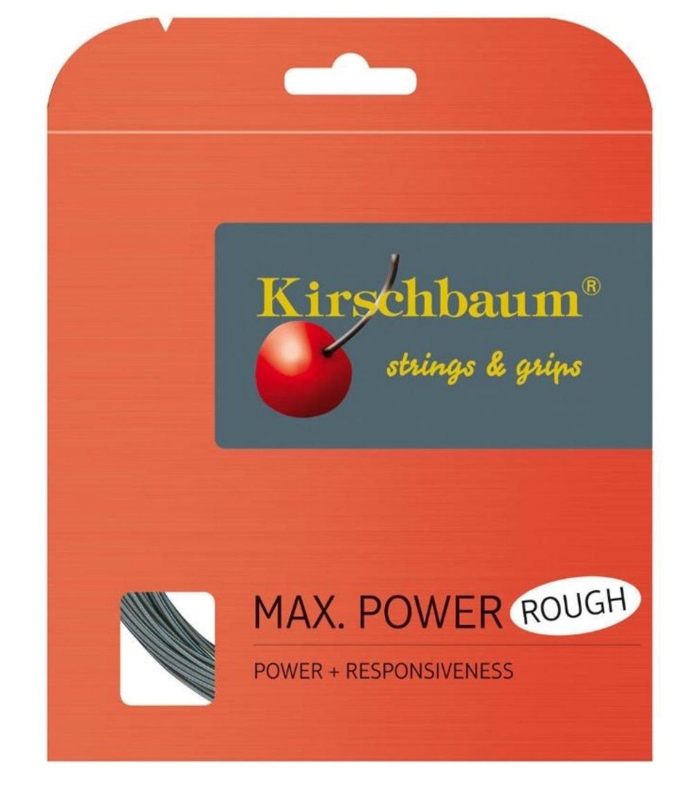 Kirschbaum Tennissaite Max Power Rough (Haltbarkeit+Spin) silber 12m Set, Saitendicke: 1.20