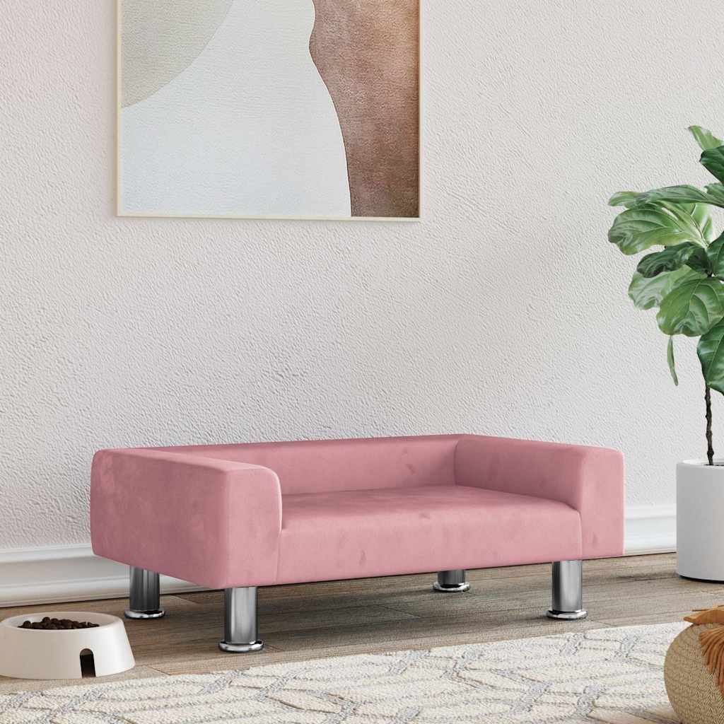 vidaXL Hundebett vidaXL Hundebett Rosa 70x45x26,5 cm Samt