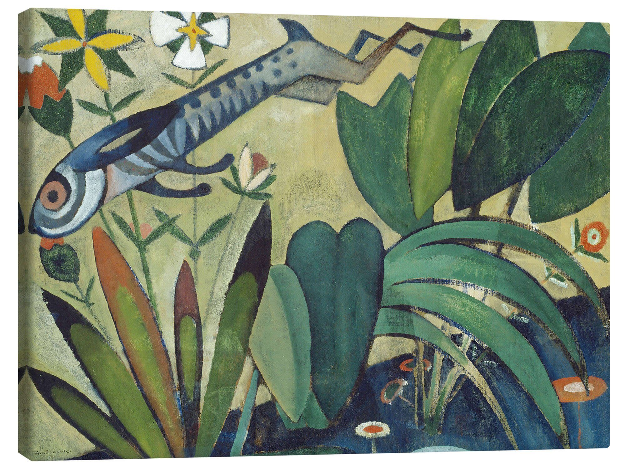 Posterlounge Leinwandbild Amadeo de Souza-Cardoso, Der Sprung des Hasen, Malerei