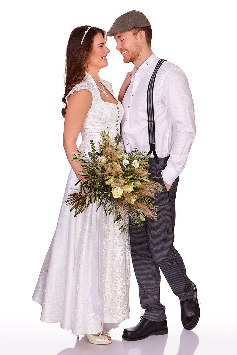 Alpenwahnsinn Dirndl Dirndl lang 2tlg. - TINDRA - offweiß