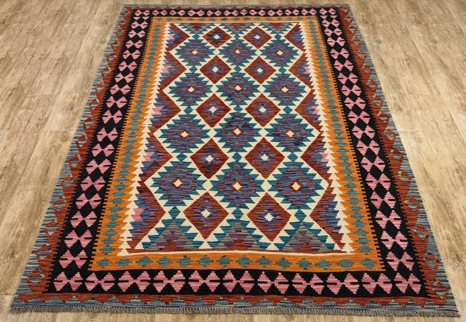 Rug Studios Teppich KELIM ORIGINAL HANDGEARBEITET, Rechteckig, Höhe: 5 mm, Handgewebt, 181 x 250 cm, Multi