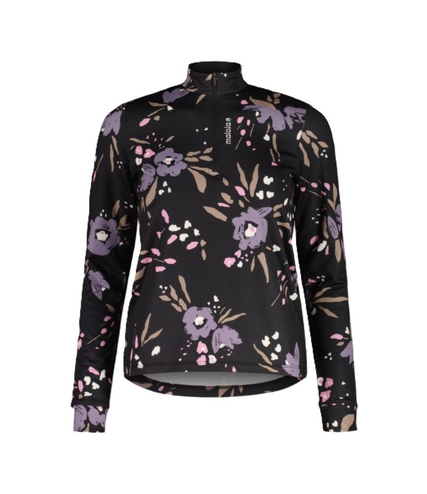 Maloja Langarmshirt SawangM Adventure Midlayer Shirt (warm, 4-Wege-Stretch) schwarz/blume