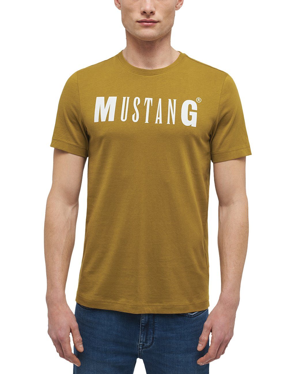 MUSTANG T-Shirt Alex C Logo, Label-Print auf Brusthöhe