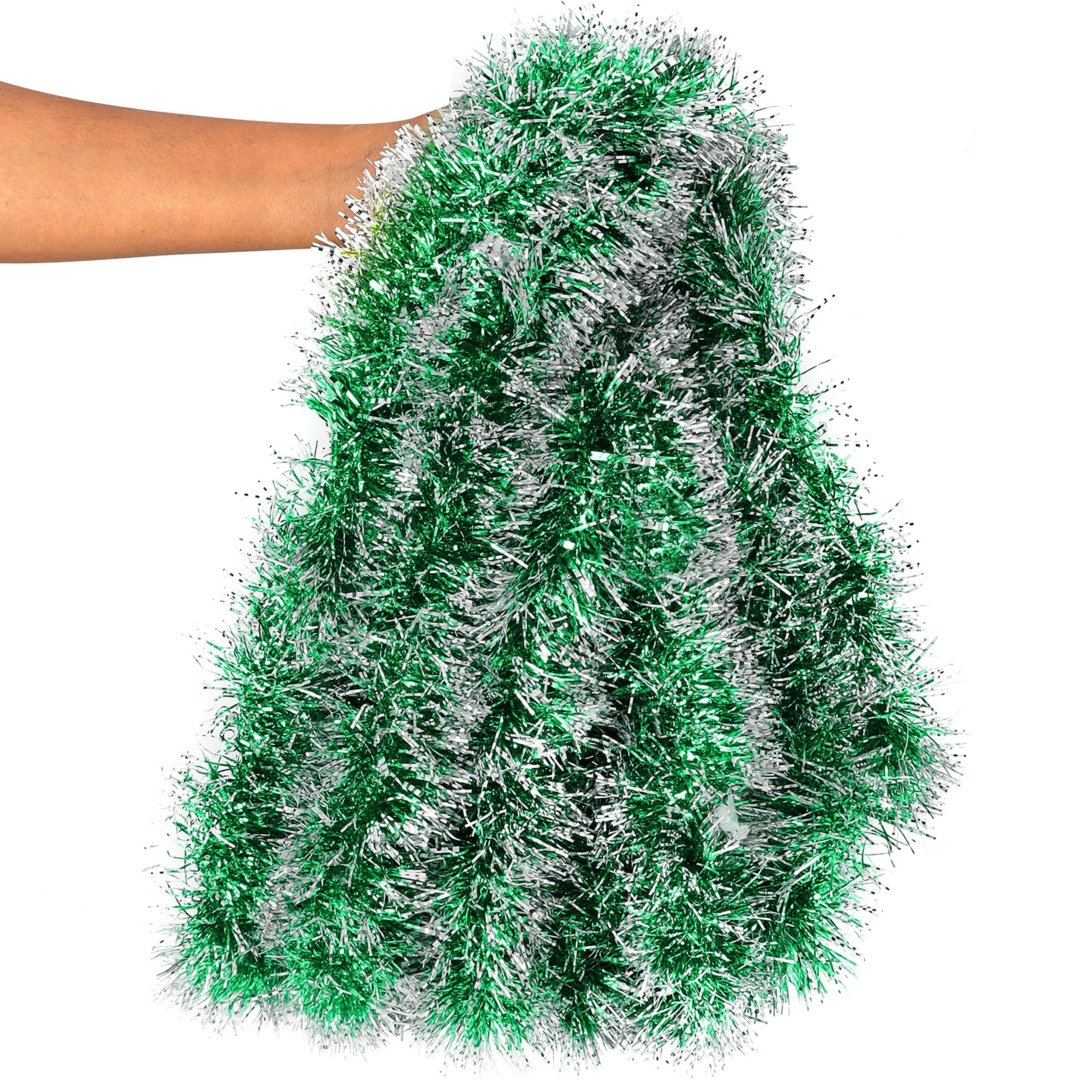 Belle Vous HängeWeihnachtsbaum 10m Green Christmas Tinsel Garland