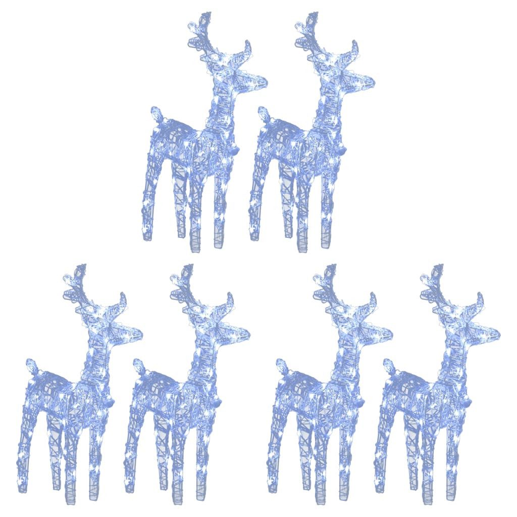 vidaXL Weihnachtsfigur LED-Rentiere 6 Stk. Kaltweiß 240 LEDs Acryl (6 St)