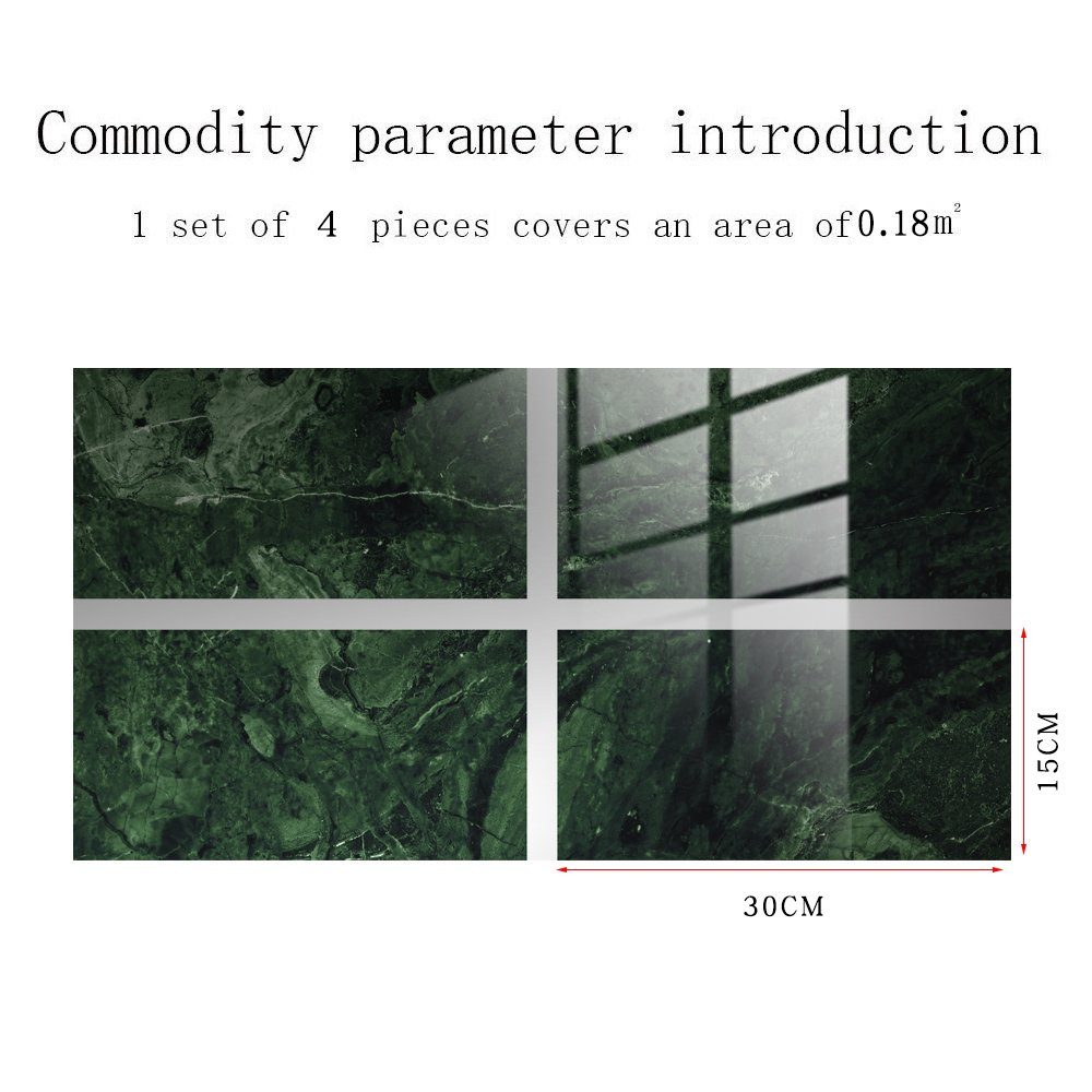 COOL-i ® Fliesenaufkleber Klebefliesen 4 Stück -30cm x 15cm, 3D Fliesenaufkleber (Marmor Optik), PVC Wasserfest,Selbstklebend,Hitzebeständig,Starke Klebefähigkeit