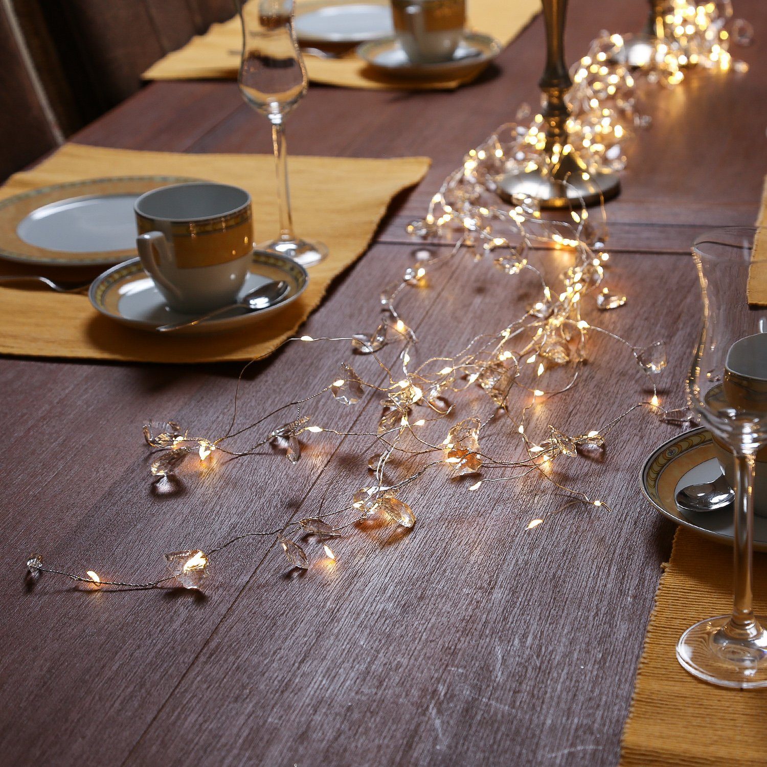 MARELIDA LEDLichterkette Lichterbündel Diamant Tropfen Lichterregen