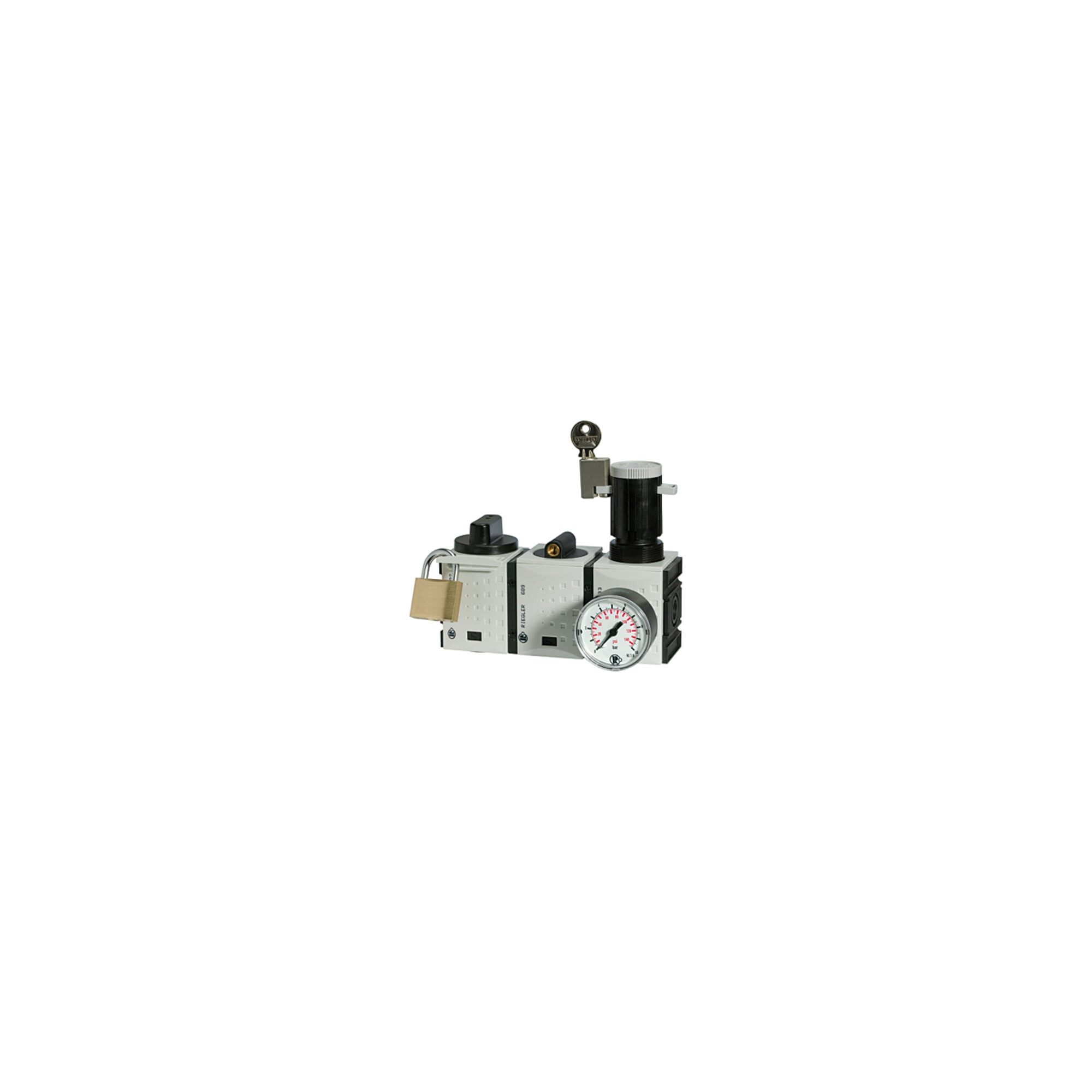 RIEGLER Druckregler Riegler Wartungsstation SAFETY »FUTURA«, KH-AV-DR, BG 2, G 3/8, 2,5-8