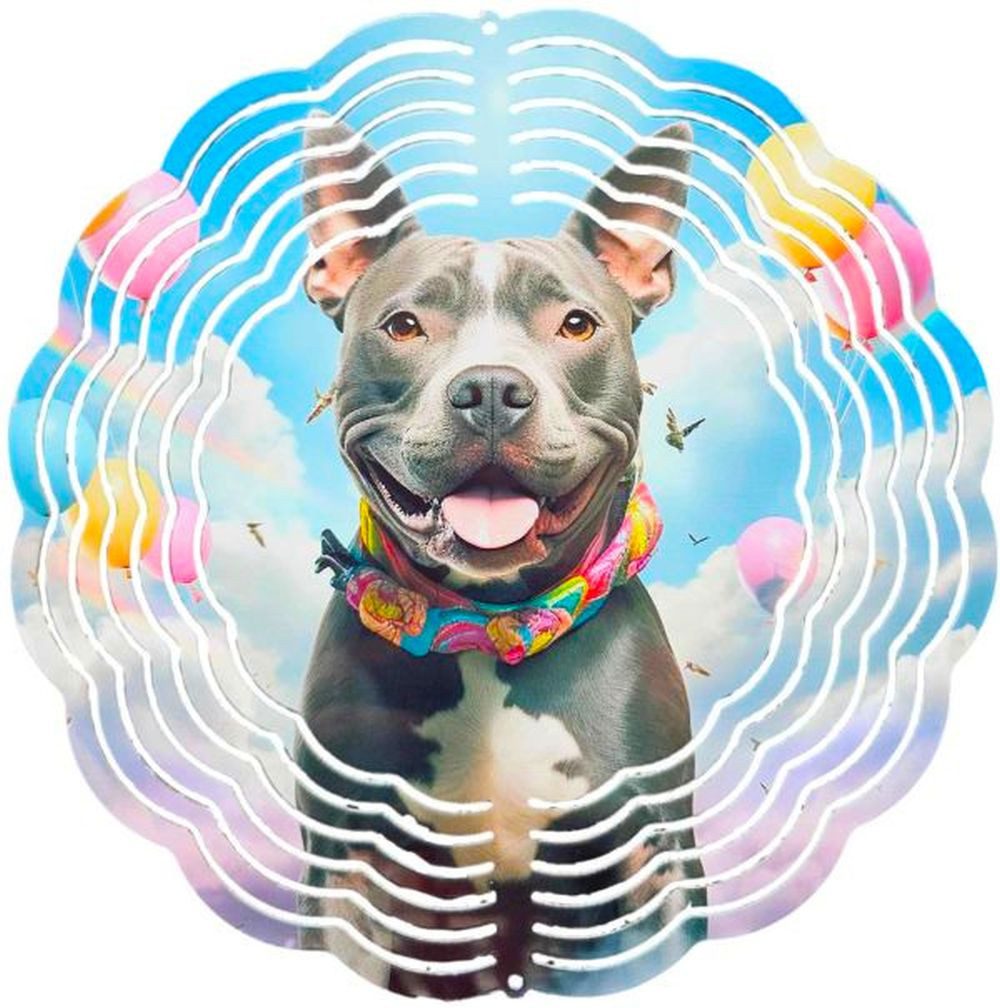 Ladreas Windspiel Edelstahl 3D Windspiel Windspinner 20cm Hund Balloons WI235