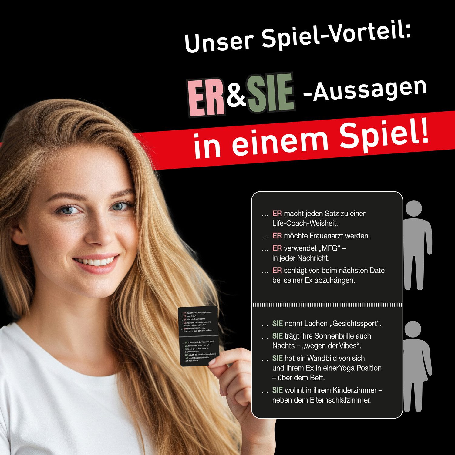 milindo Spiel Kult Kartenspiel, Er / Sie ist eine 10/10 aber ... das TikTok Kultspiel als Kartenspiel