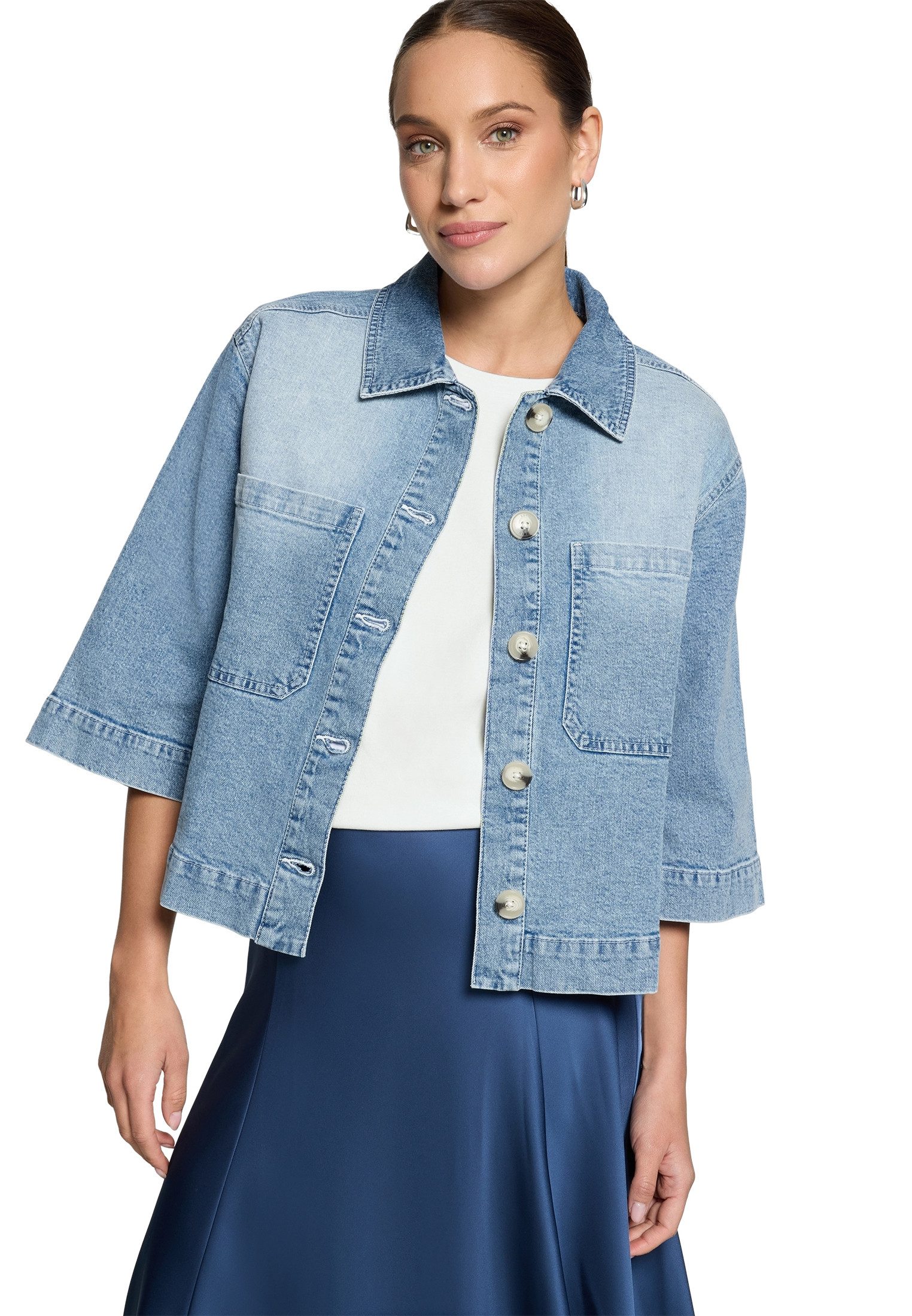 Zero Jackenblazer Damen im Jeans-Look Material.