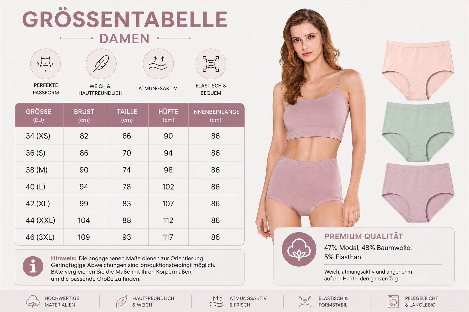 DDOnlineShop Taillenslip Damen Unterhosen Baumwolle Slips 6er-Set (Set, 6-St., 6er-Pack)