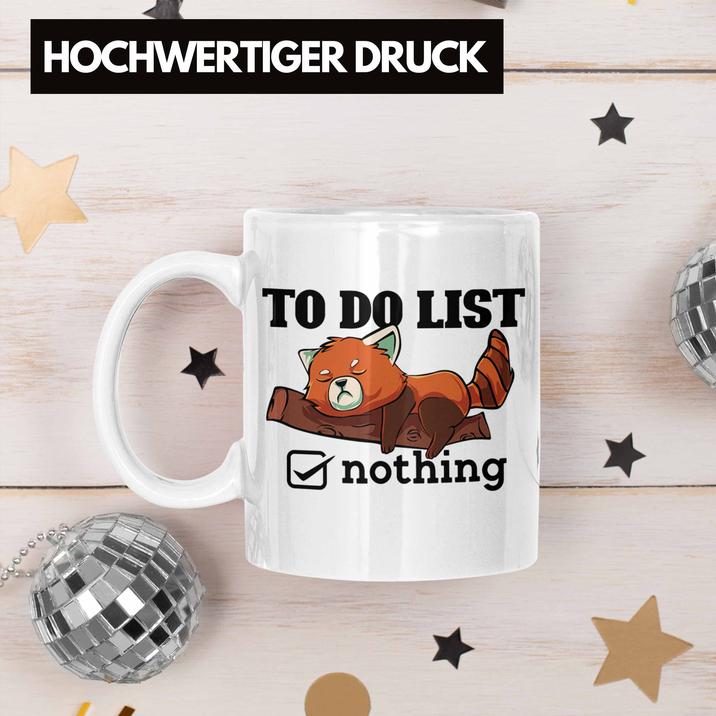 Geschenk Tasse für Panda Tasse Trendation Tierliebhaber Witziges Weiss Lustige Roter