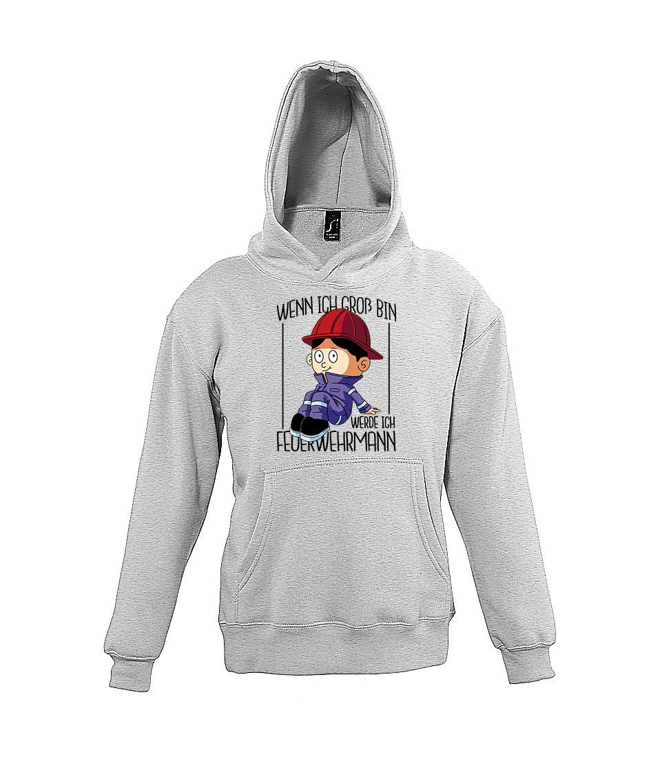 Youth Designz Kapuzenpullover "Wenn Ich groß bin" Pullover Hoodie für Jungen und Mädchen mit lustigem Frontprint Grau