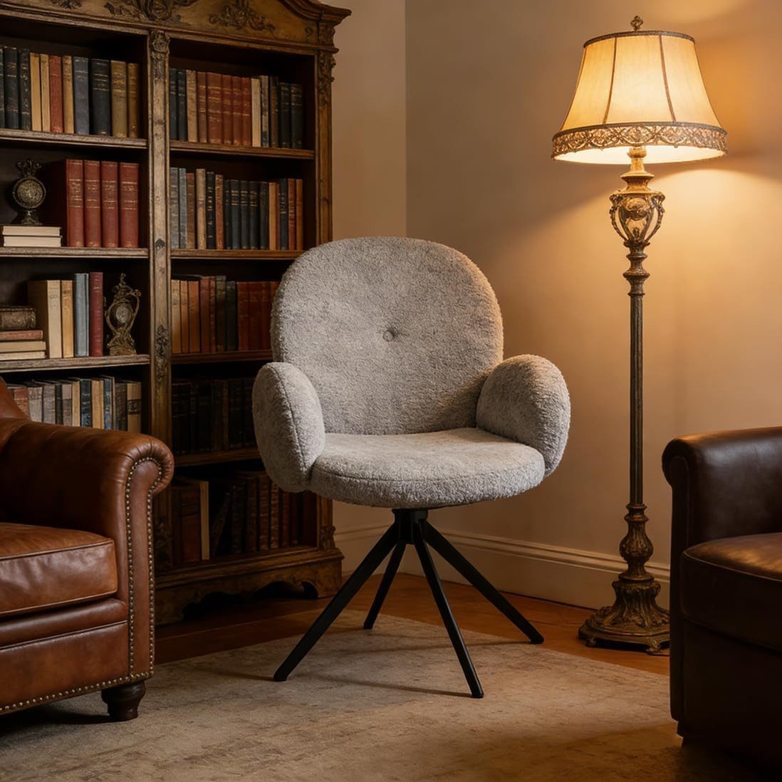 Jiexi Polsterstuhl Esszimmerstuhl Bürostühle mit Armlehnen gepolstertes Kissen