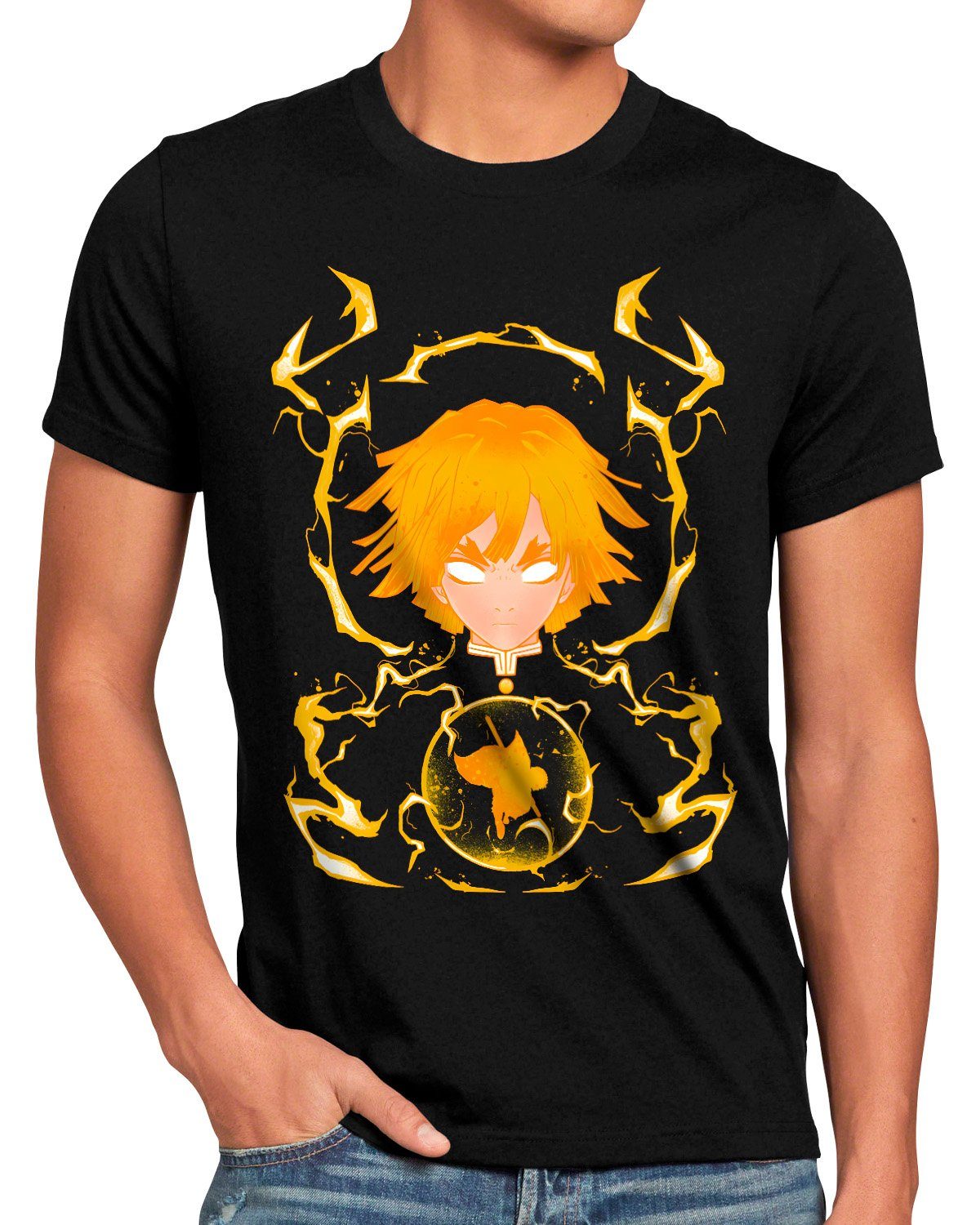 style3 T-Shirt Thunder Roar demon slayer anime japan manga cosplay